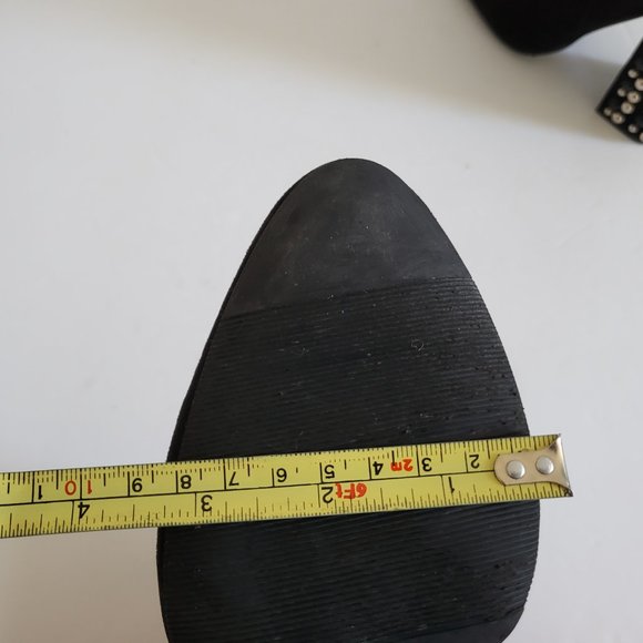 Forever 21 Velvet Suede Heels Booties Womens Size 7 (US)  Side Zip Studs Accent - Picture 15 of 15